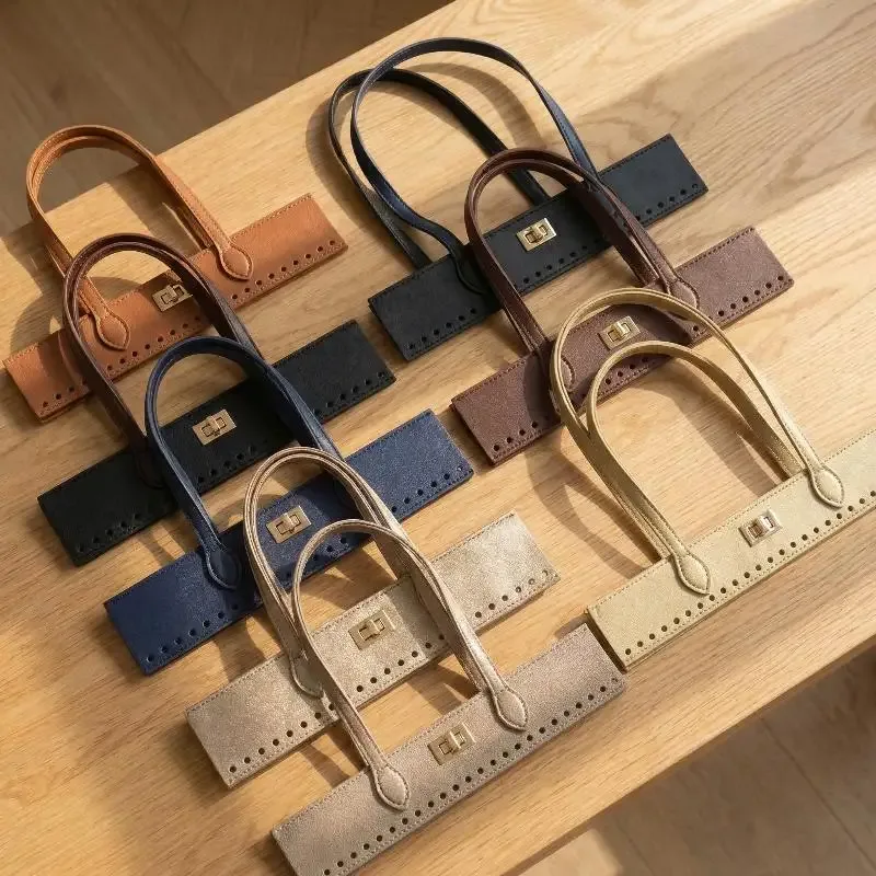 poignée de remplacement en pu tressé pour accessoires de fabrication de sacs à main diy, poignée robuste pour projets de sacs fourre-tout