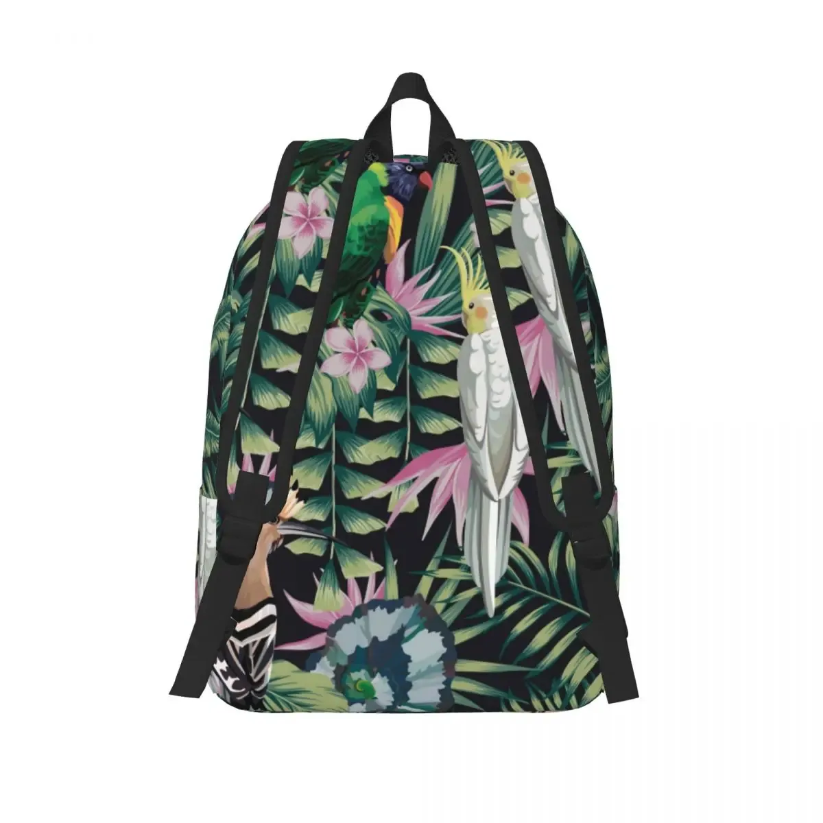 sac à dos léger pour étudiant, perroquet tropical, cerceau, plantes, fleurs, parent-enfant, couple, ordinateur portable
