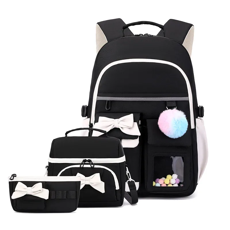 ensemble de 3 sacs à dos pour écolières, sac à déjeuner, trousse à crayons, sacs d'école pour filles adolescentes, sacs de voyage pour livres