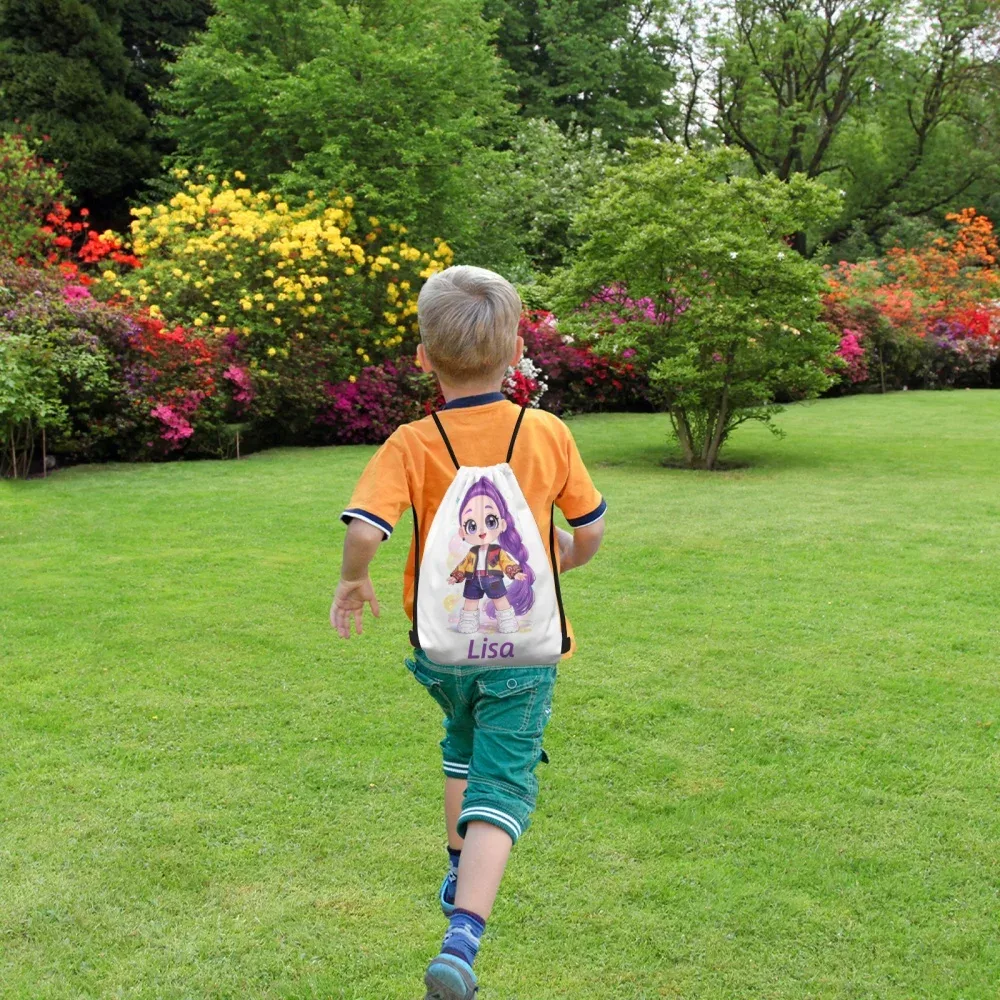 sac à dos personnalisé avec cordon de serrage, sac de sport avec nom personnalisé, sac de voyage léger, sac à bandoulière, sac de rangement quotidien, sac cadeau, 3 tailles