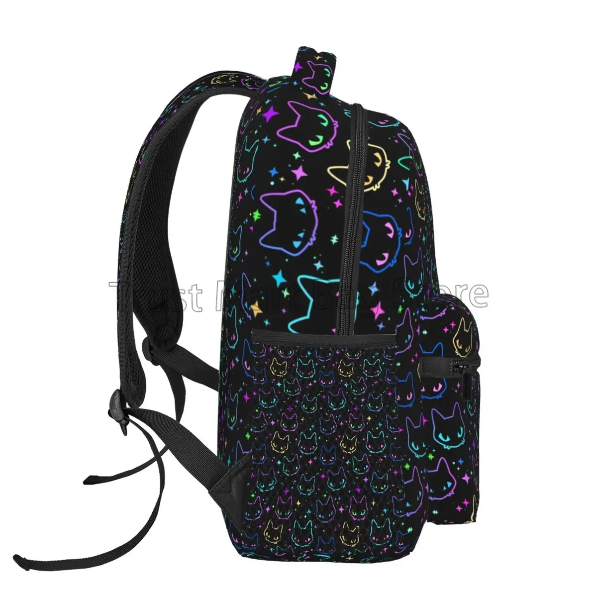 sac à dos têtes de chat colorées avec étoile brillante pour filles et garçons, cartable léger pour étudiants, sac à dos de voyage pour ordinateur portable, sac à dos de randonnée