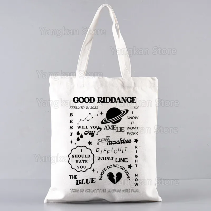 gracie abrams femmes toile sac fourre-tout eco sac à provisions grande capacité sac à bandoulière pour femmes femme pliable plage shopper sac