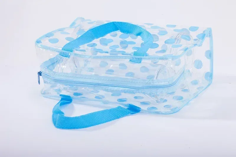 sac à cosmétiques mode dot femmes voyage transparent pvc imperméable neceser sacs de maquillage pochette de maquillage lavage trousse de toilette fourre-tout étui