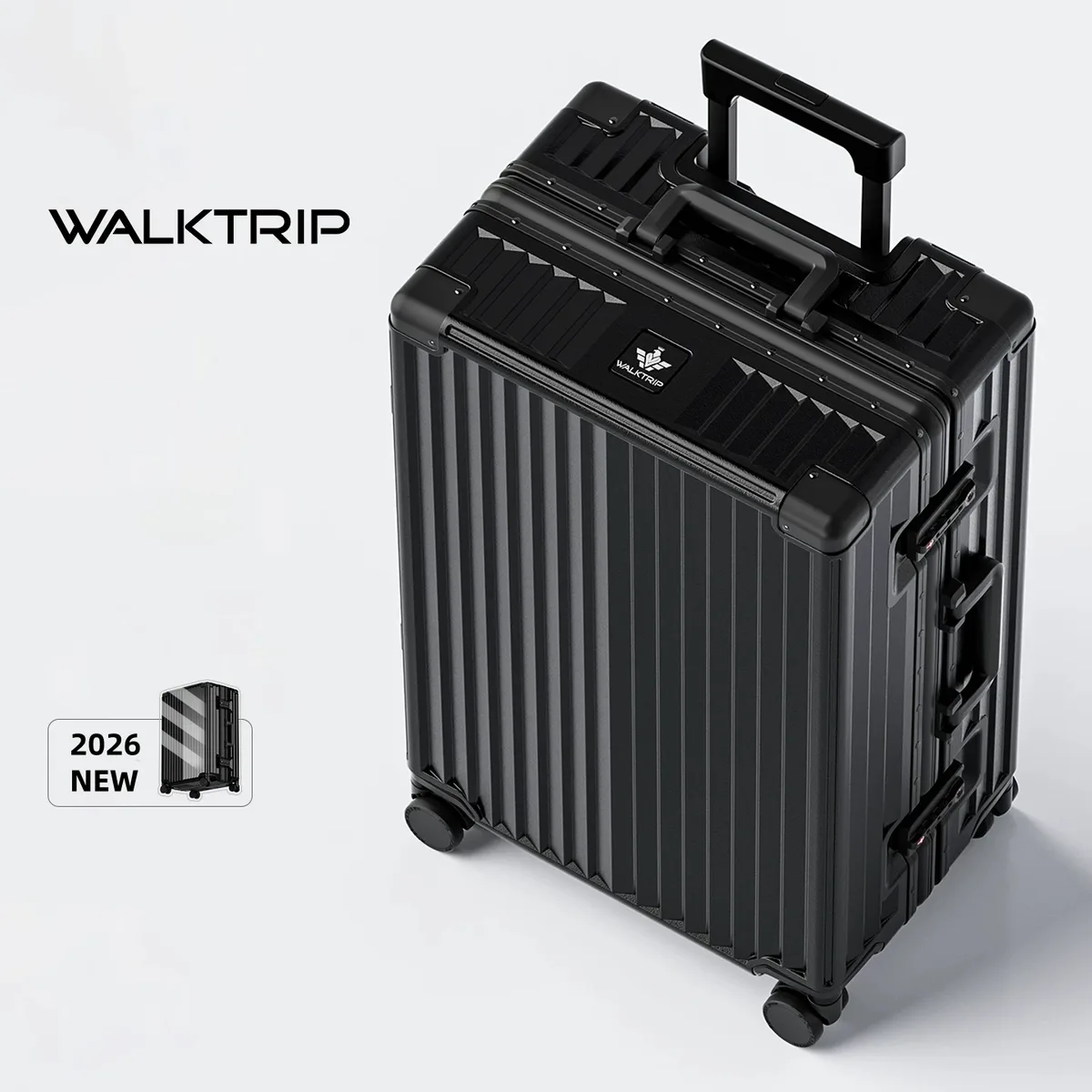 nouvelle valise de luxe 2026 en pc rigide avec cadre en aluminium, serrure tsa, bagage à roulettes pour femme, tailles 20/24/26/28 pouces