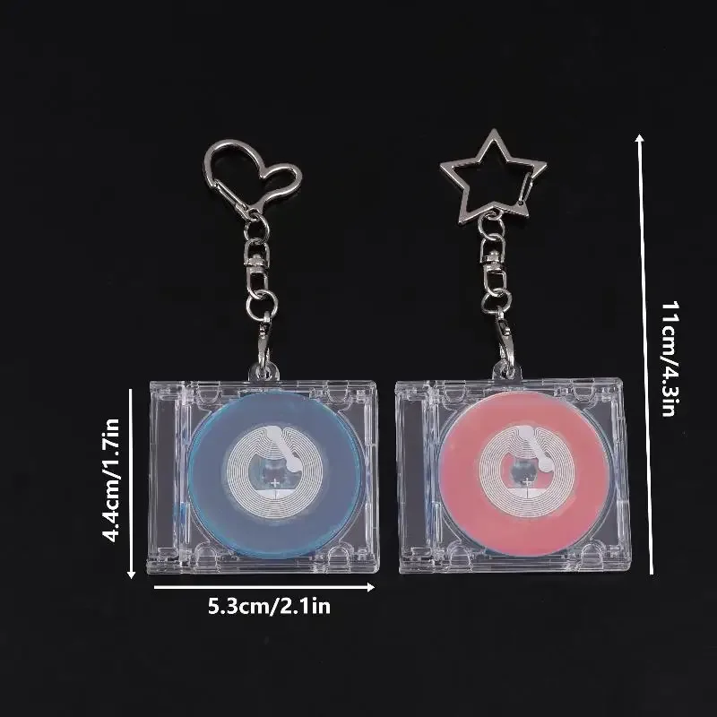 1 ensemble mini nfc fonctionnel lecteur de disque cd forme étui porte-clés périphérique album commémoratif porte-clés pour bricolage sac à dos pendentif