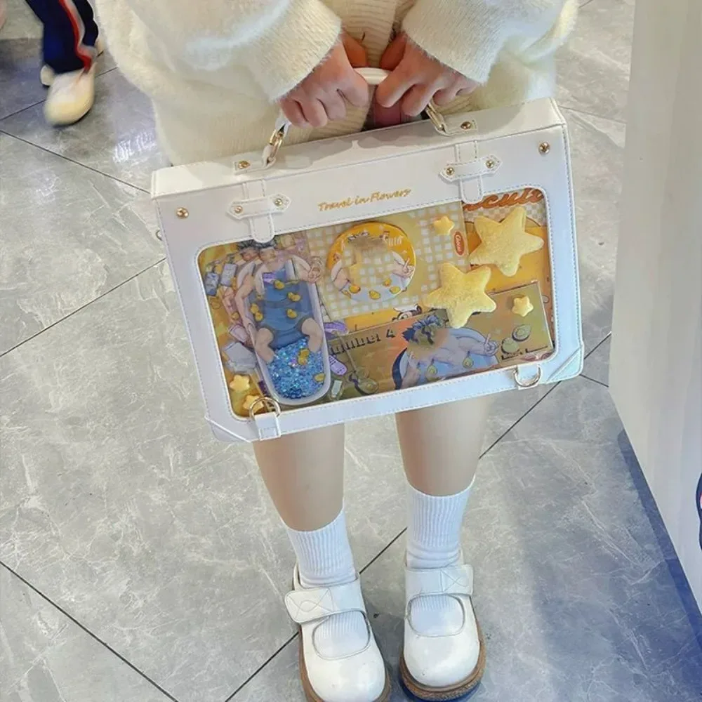 fille ulzzang jk ita sac école quotidienne pour grande capacité itabag transparent main épaule sac pour femme mode mignon sac à bandoulière