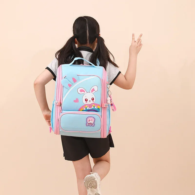 mignon lapin étudiant sac à roulettes pour filles enfants école sacs à dos roulants sac à dos à roulettes sacs d'école avec roues chariot sacoche
