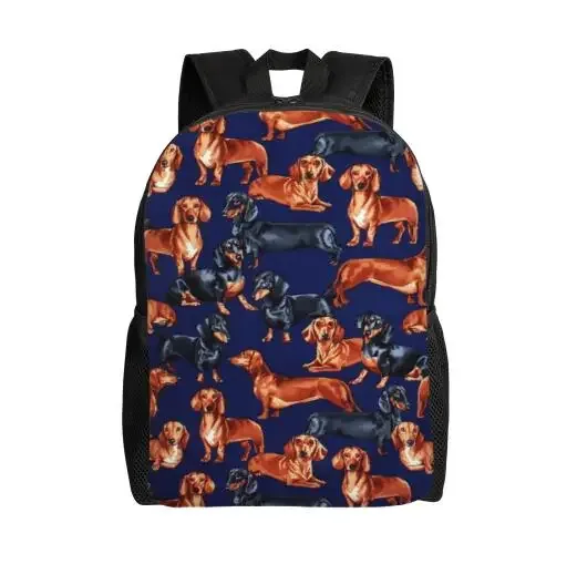 sac à dos dachshund dogs pour garçons et filles, saucisse wiener, sacs de voyage pour l'école ou le collège, sac à livres pour femmes et hommes, convient pour ordinateur portable 15 pouces