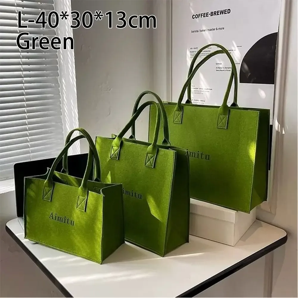 sac à bandoulière en feutre décontracté grande capacité, sac messager s/m/l, sac à main simple de couleur unie pour femme