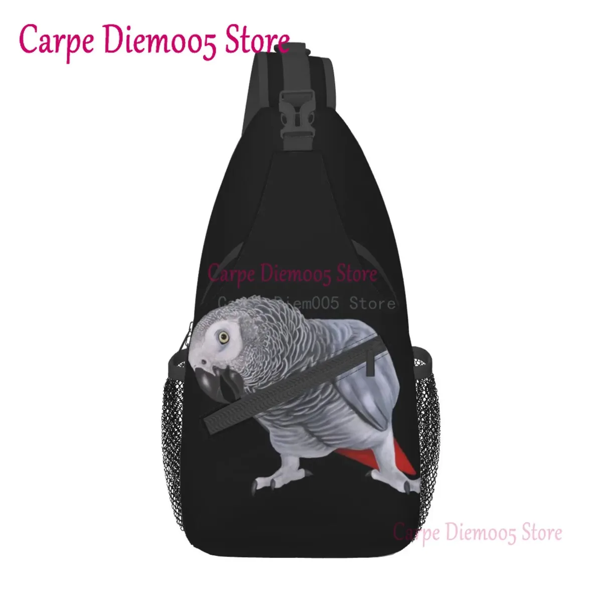sac à bandoulière perroquet gris africain pour hommes, sac à dos à bandoulière pour la randonnée