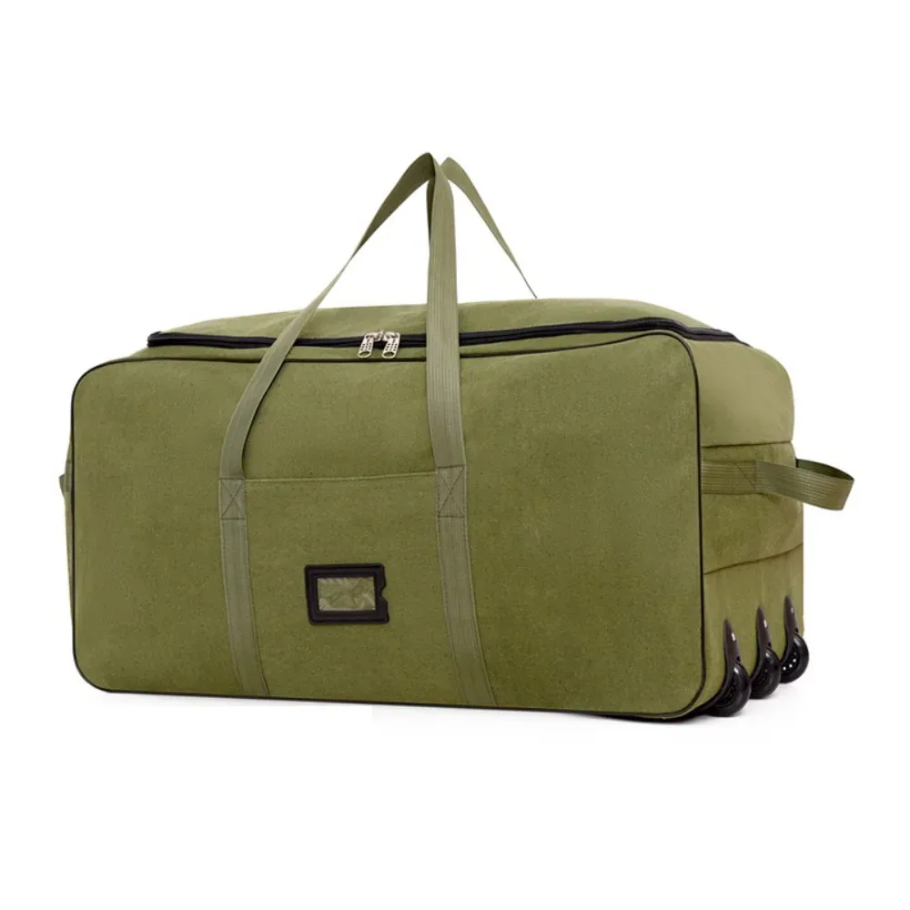 sac de voyage pliable pour week-end, grande capacité, imperméable, sac de rangement pour bagages avec roues amovibles et plusieurs compartiments