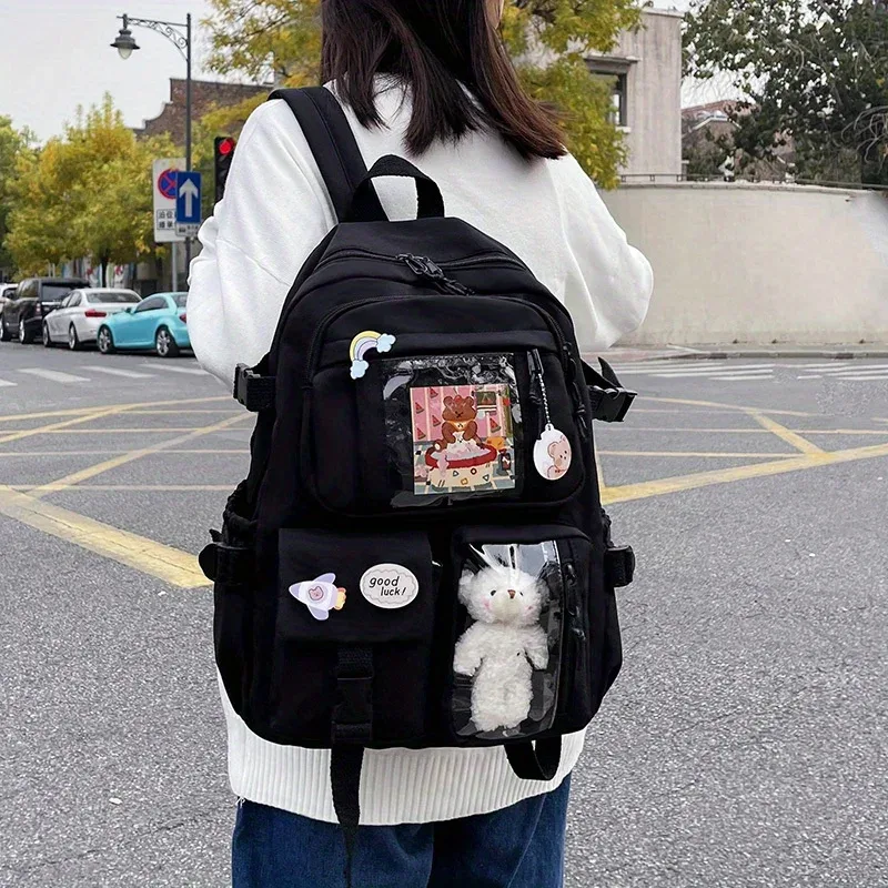 sac à dos d'école de grande capacité pour adolescentes, 1 pièce, sac à livres polyvalent et décontracté, sac de lycée