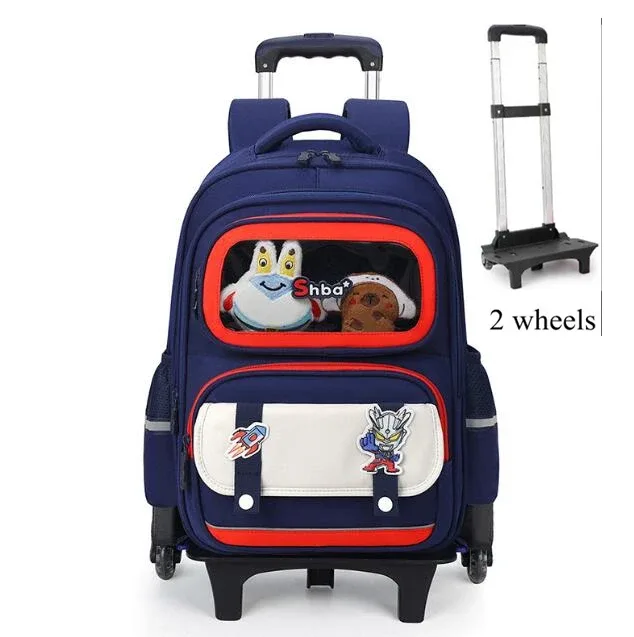 sac à dos à roulettes pour élèves du primaire, cartable à roulettes pour enfants, sac à dos d'école pour filles avec roulettes pour garçons