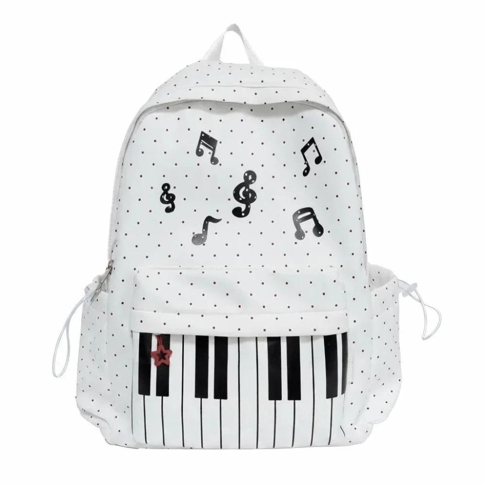 sac à dos pour piano en nylon, multi-poches, design léger, sac à dos pour clavier, couleur contrastée, style japonais, sac d'école mignon, voyages de week-end