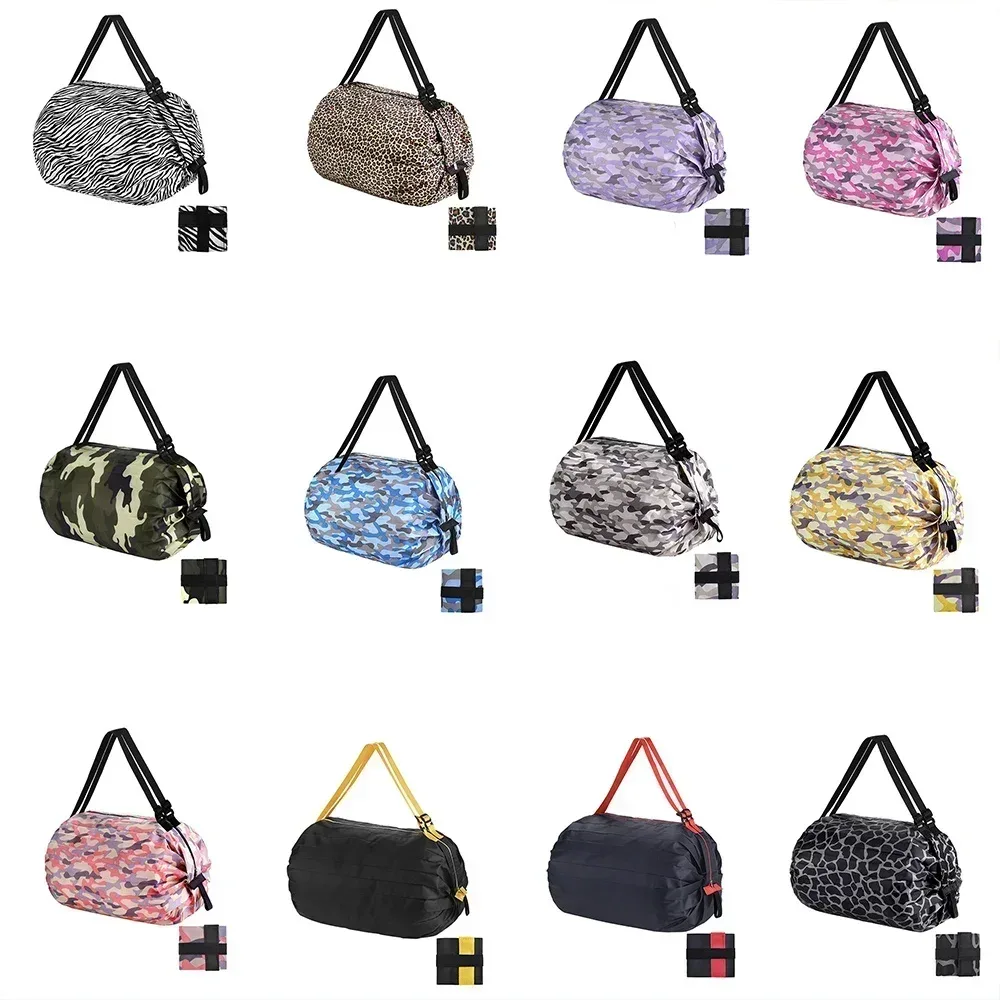 sac de shopping pliable pour femmes, fourre-tout de grande capacité, organisateurs de voyage en nylon, sacs de shopping portables à fermeture éclair pour marché