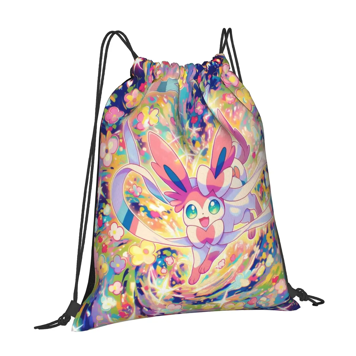 Sac à cordon Pokemon Eeveelution pour hommes et femmes, sac à dos de rangement, sac de voyage pour adolescents, poche multifonction