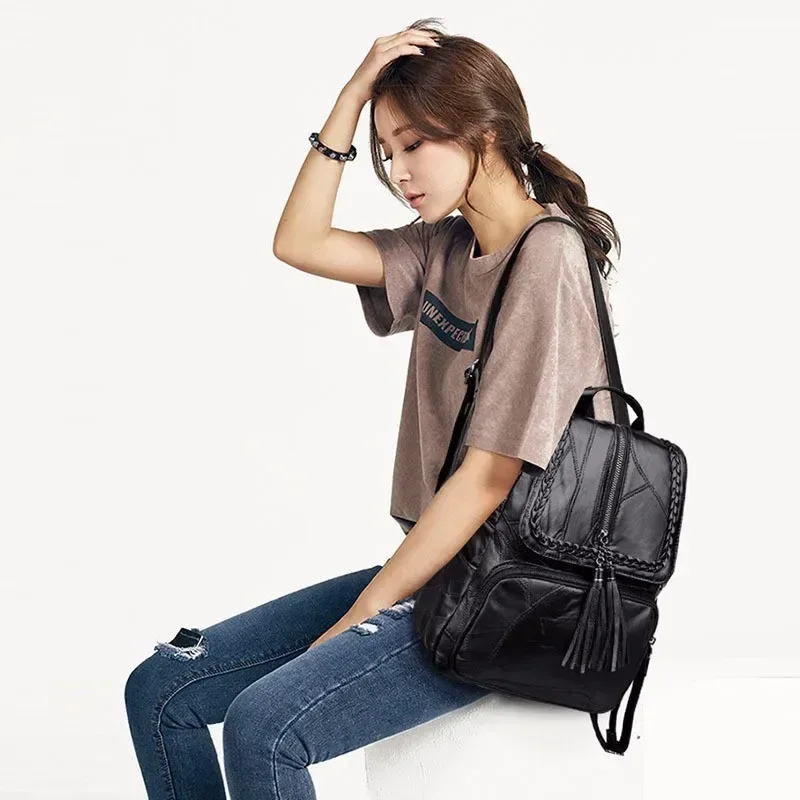 mode femmes sacs à dos en cuir pu femme vintage sac à dos pour filles sac d'école voyage sac à dos sac à main sac à bandoulière