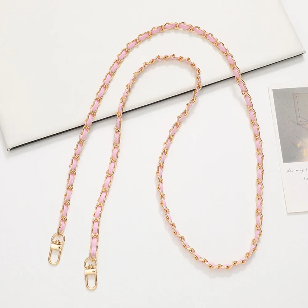 sangle de sac à bandoulière en cuir pu de 60 cm avec chaîne métallique, pour femme, tendance, compatible avec toutes les coques de téléphone, sangle en cuir polyvalente pour sac à main