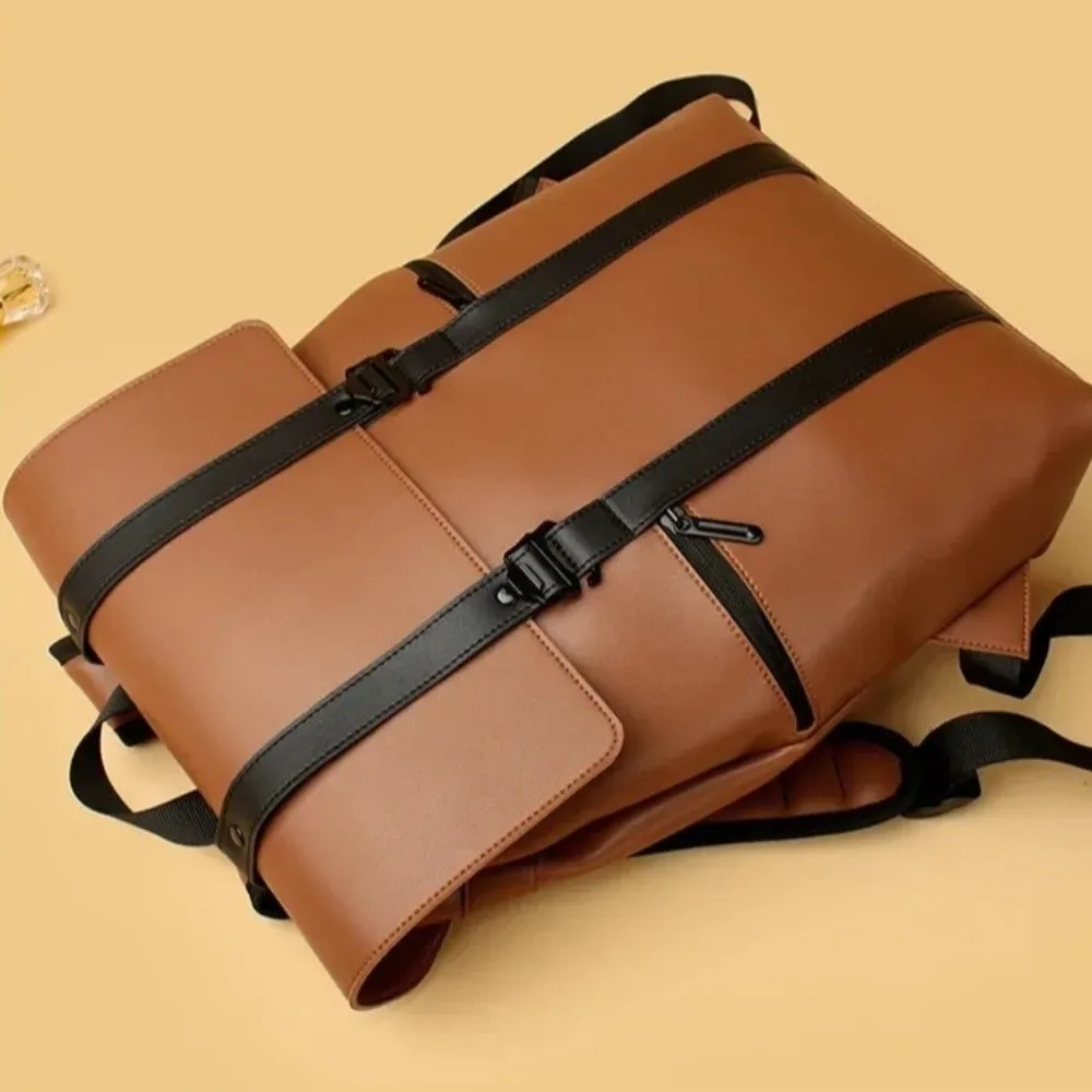 sacs d'école imperméables, sac à dos de voyage portable de couleur unie, grande capacité, bandoulière réglable, sacs à dos en cuir