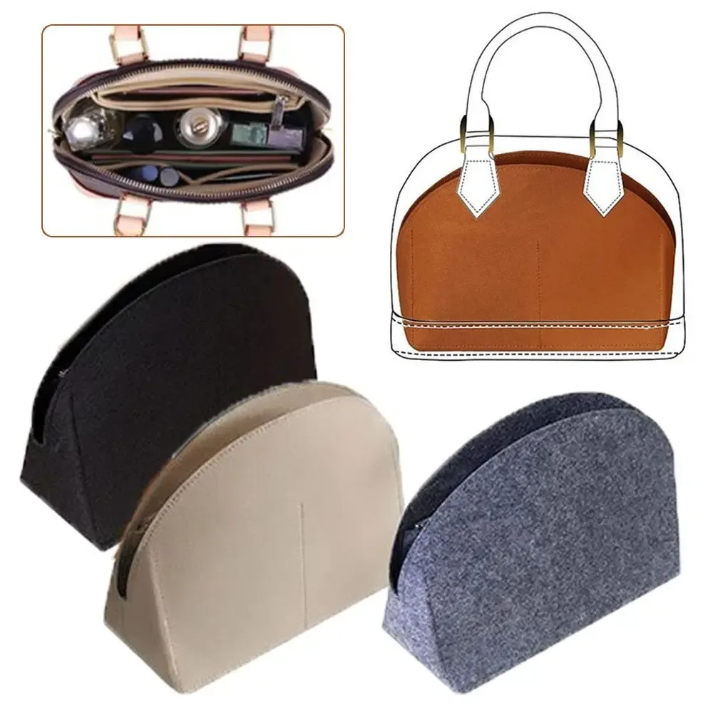 sac d'insertion en feutre de haute qualité pour lv alma bb, support d'organisation interne, sac de rangement portable, doublure de sac à main