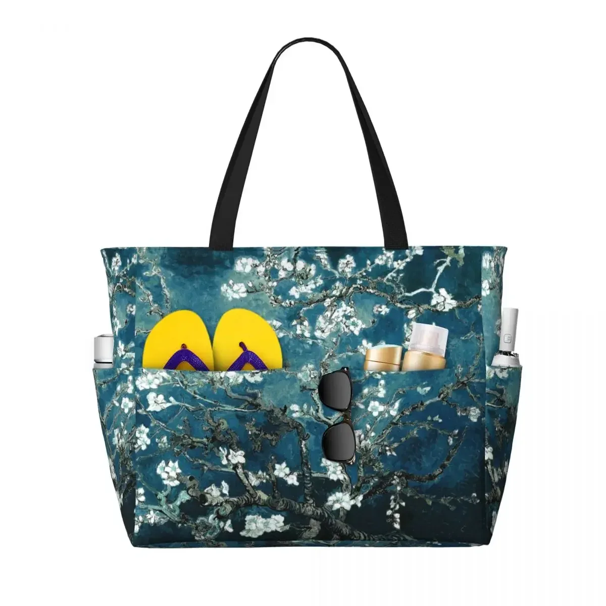 sac fourre-tout personnalisé van gogh fleurs d'amande femmes grande capacité fleurs peinture salle de sport plage sacs de voyage
