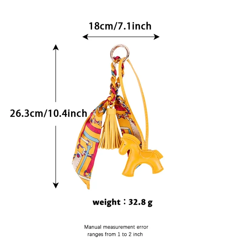 1 pièce porte-clés poney en cuir avec cordon tressé, pendentif pour sac à dos, accessoires de suspension pour sac de téléphone, décoration diy