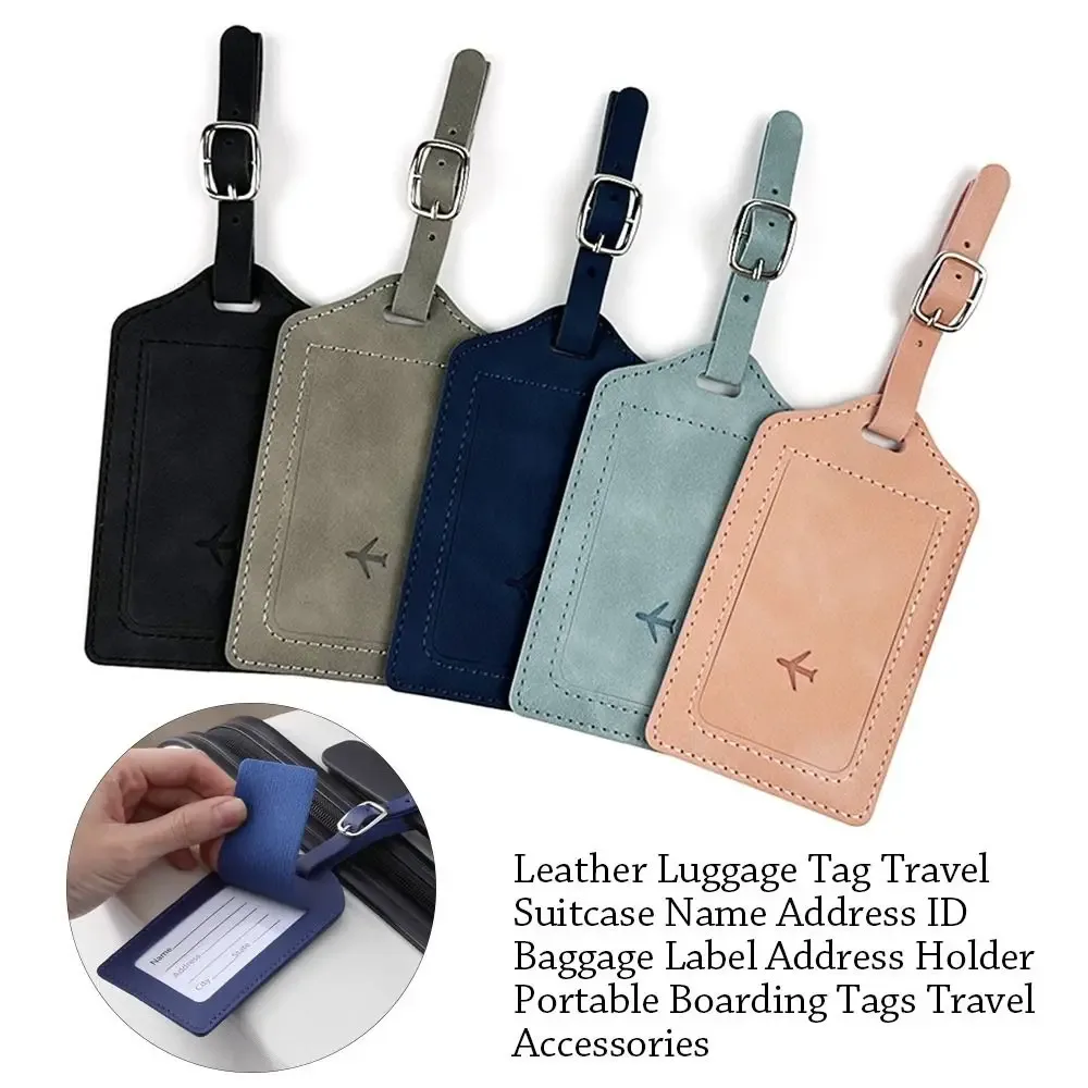 Étiquette de bagage en cuir de mode étiquette de bagage Portable de voyage étiquettes d'embarquement universelles