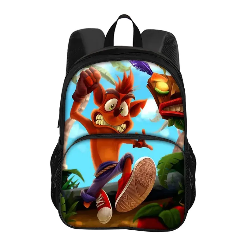 sac à dos rond crash bandicoot imprimé de dessins animés, nouvelle tendance, haute qualité, le meilleur compagnon scolaire pour les étudiants