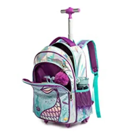 ensemble de 3 sacs à dos à roulettes pour l'école, sacs à roulettes avec roulettes pour filles et enfants, sac à roulettes pour l'école