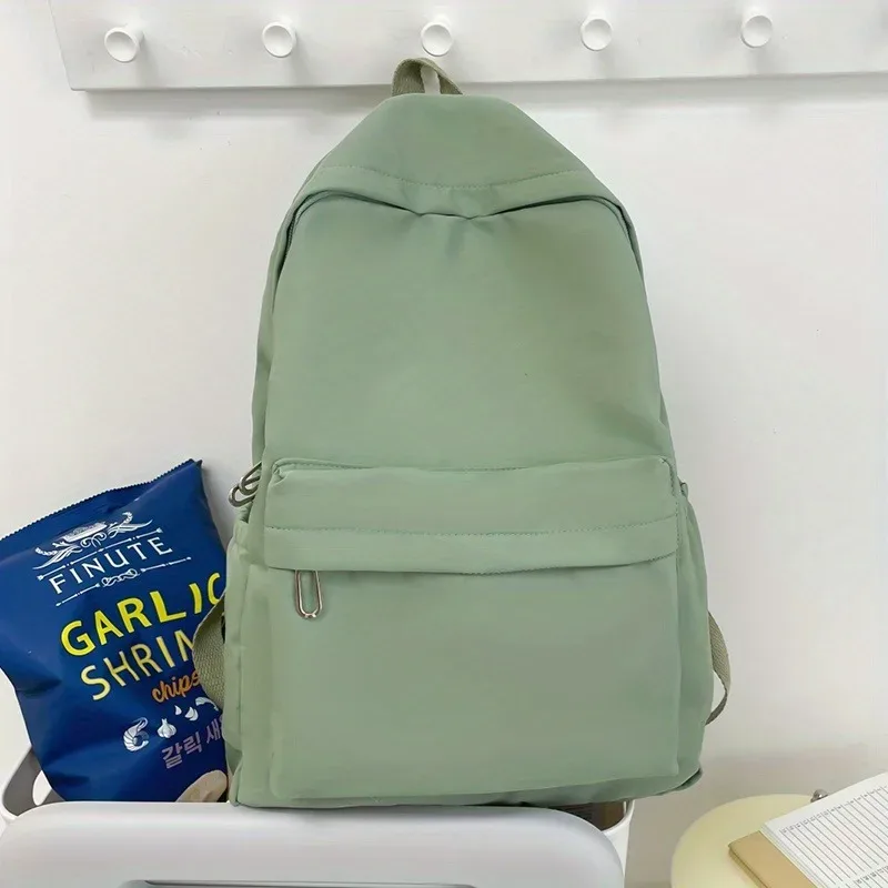 femmes cartable étanche grande capacité école sac à dos lisse fermeture éclair couleur unie adolescents fille sac à dos décontracté sac étudiant approvisionnement