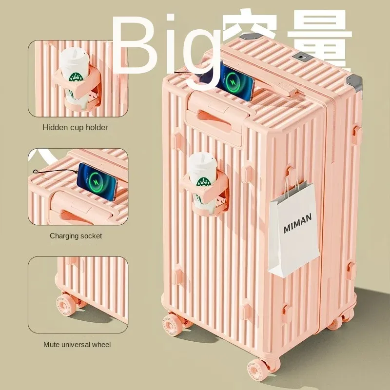 valise multifonctionnelle de grande capacité de 30/ 32 pouces, boîtier de chariot pour étudiants, étui de voyage pc durable avec roues absorbant les chocs