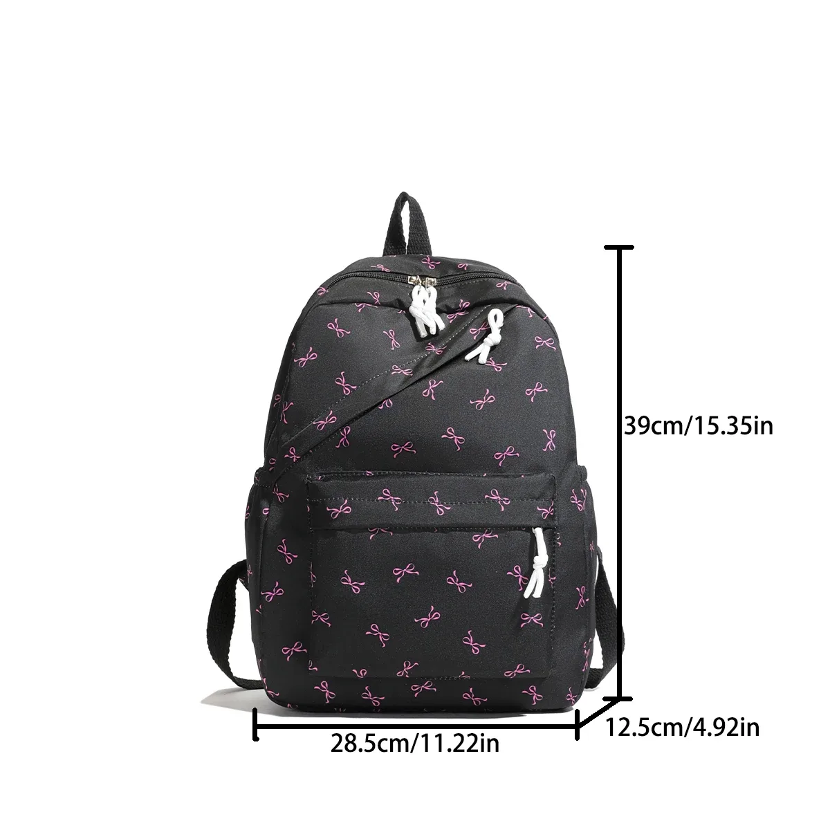 sac à dos tendance et mignon avec imprimé de nœuds, sac à dos pour ordinateur portable avec protection pour ordinateur portable, bretelles réglables, sac à dos pour ordinateur portable pour la rentrée scolaire.