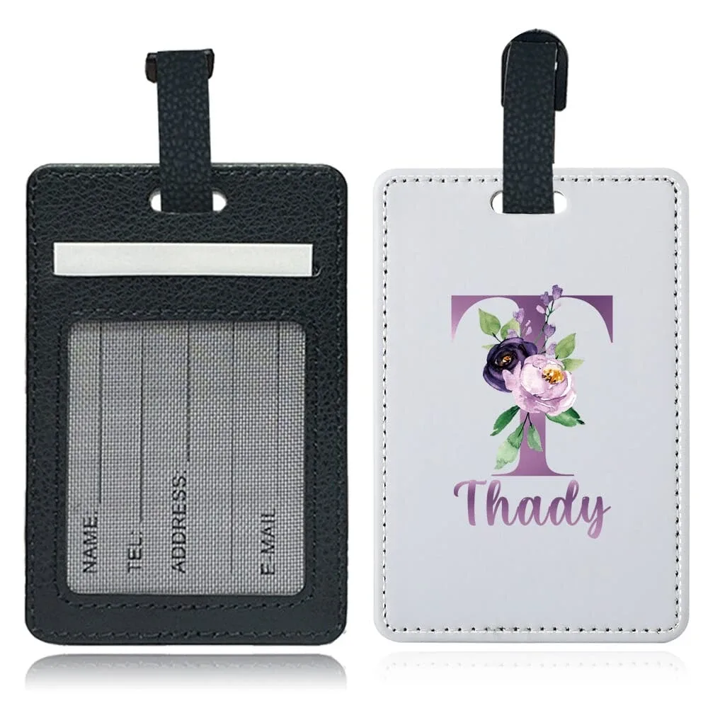 étiquette de bagage personnalisée en pu avec nom, porte-identifiant pour avion, porte-adresse pour valise, carte nominative, étiquette d'embarquement portable
