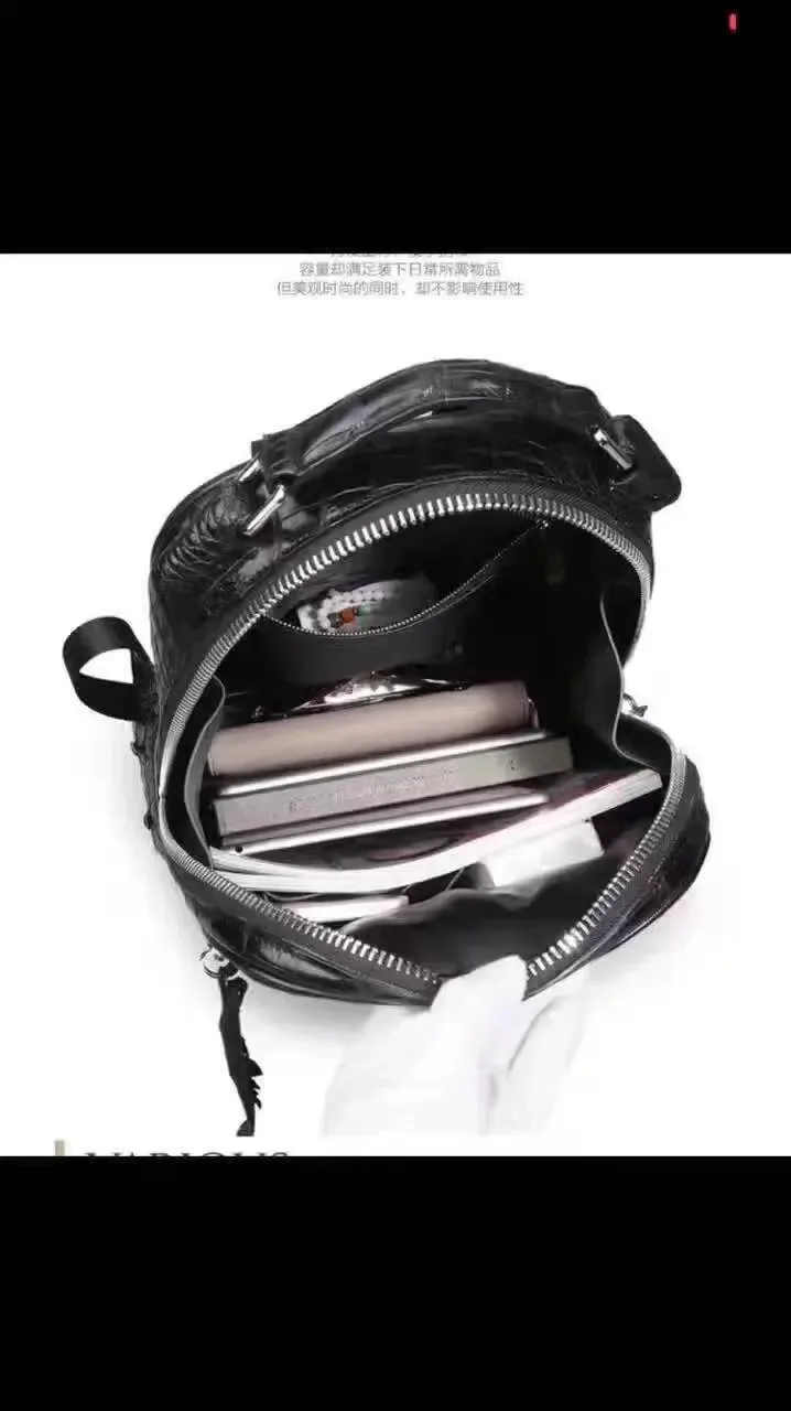 sac d'affaires de luxe en peau d'alligator pour hommes, porte-documents noir véritable crocodile, sac pour ordinateur portable pour hommes d'affaires, sac à dos