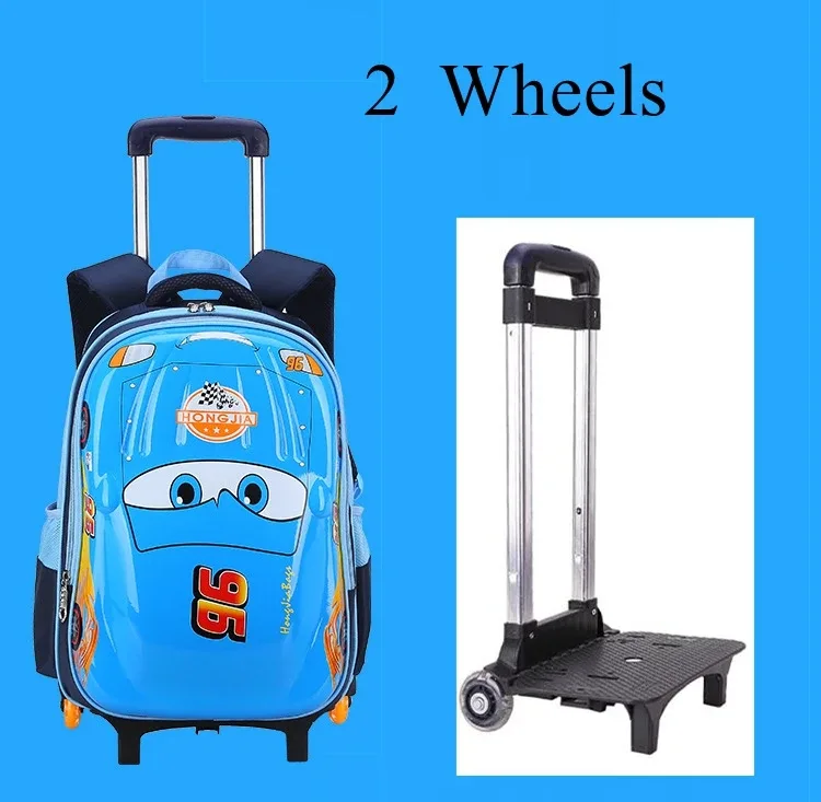 cartable à roulettes pour enfants, sac à dos à roulettes pour enfants, sac à roulettes pour étudiants, style voiture pour garçons