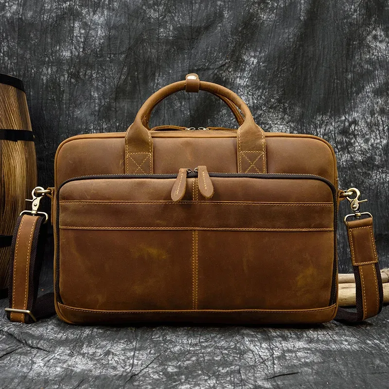 newsbirds-sac à main en cuir véritable pour hommes, sac à bandoulière messenger business, sac pour ordinateur portable 15.6 pouces, sacs à main pour hommes, couches