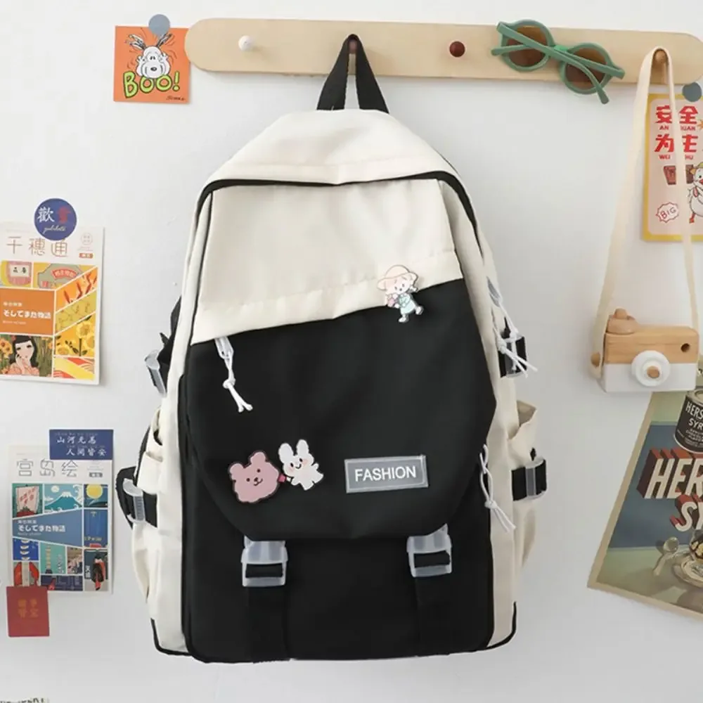 sac à dos multifonctionnel en nylon imperméable de grande capacité, cartable d'école pour garçon et fille