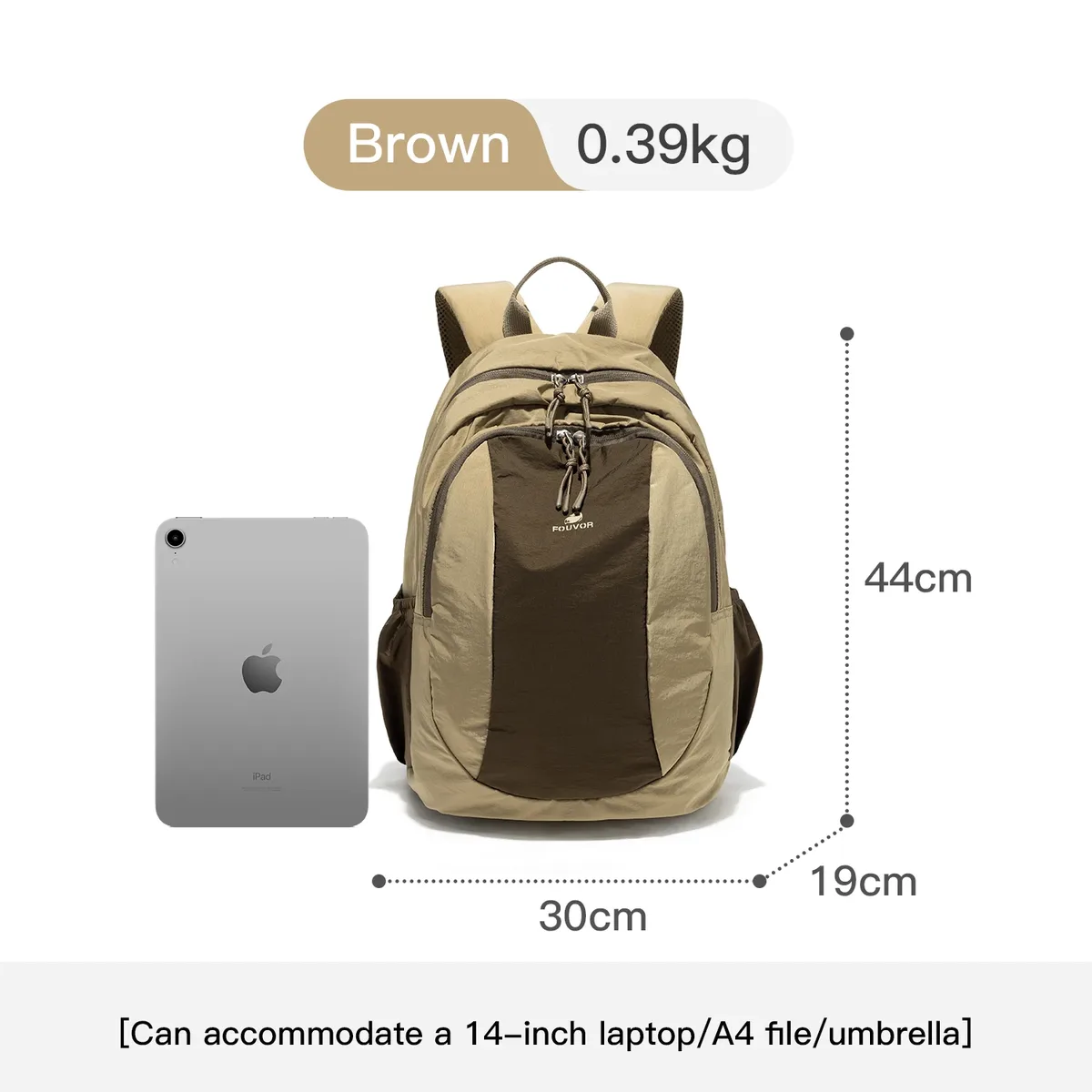 sac à dos polyvalent fouvor pour femme 2026, léger, imperméable, grande capacité, idéal cabine d'avion, color-block 3068-01
