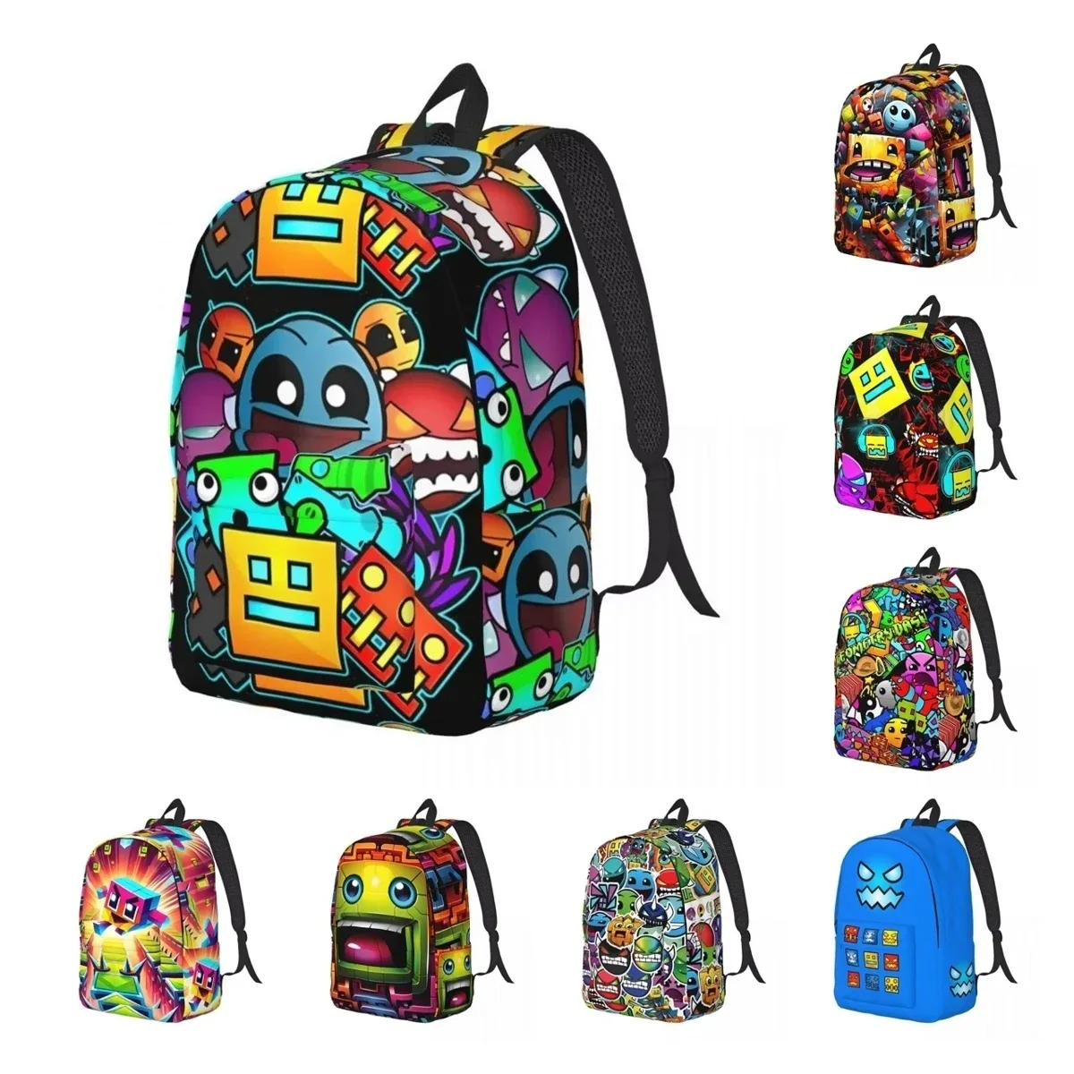 Géométrie Cube Gaming Dash sac à dos pour hommes femmes adolescent lycée affaires sac à dos ordinateur portable toile sacs sport