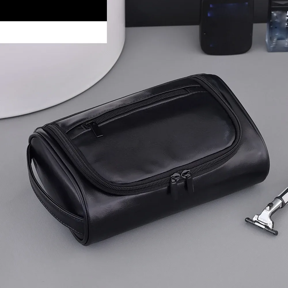 1pc grande capacité voyage d'affaires pu sac de maquillage petite entreprise banlieue hommes trousse de toilette maison étanche maquillage sac de rangement hommes