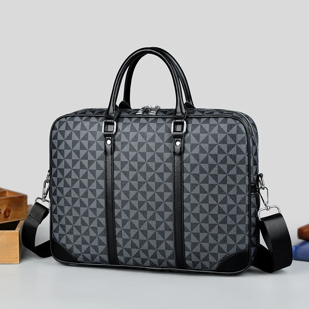 nouvelle sacoche de luxe en cuir pu pour hommes, sac messager d'affaires, sac à main pour ordinateur portable,