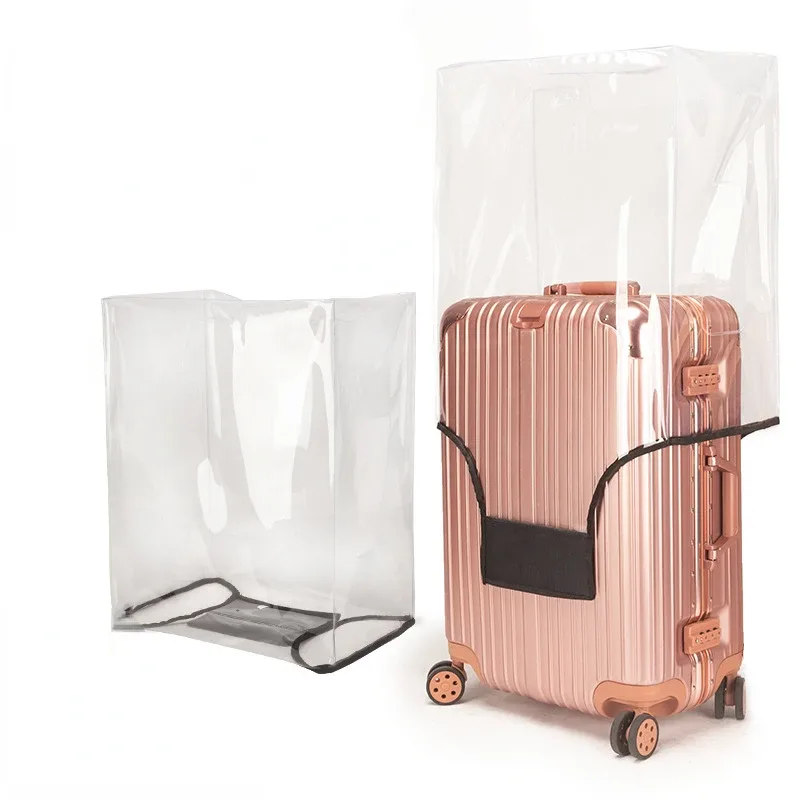 housse de protection transparente pour bagages en pvc, housse de valise étanche, boîtier de chariot de voyage, antidérapant/anti-chute/anti-rayures/anti-poussière