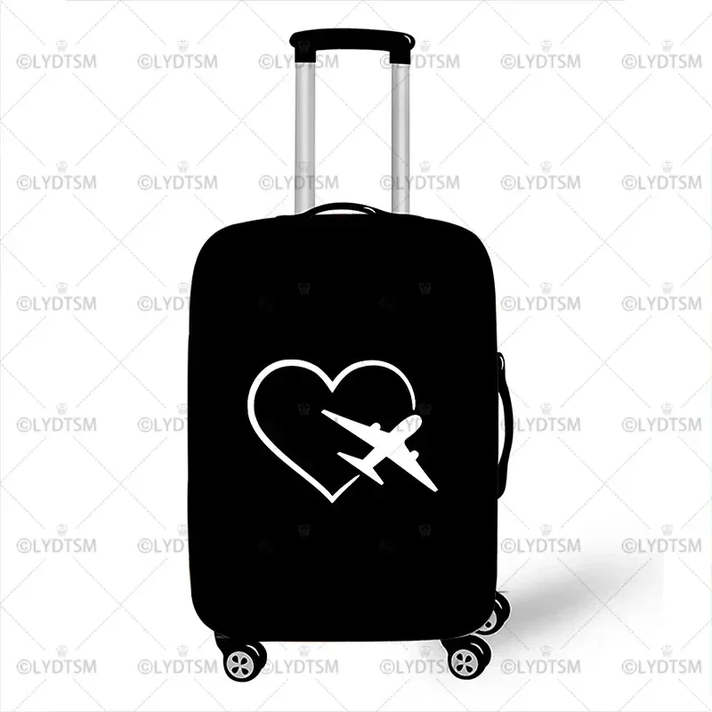juste de bagage imprimée carte et avion, housses de valise anti-poussière, étui à roulettes élastique optique, accessoires de voyage