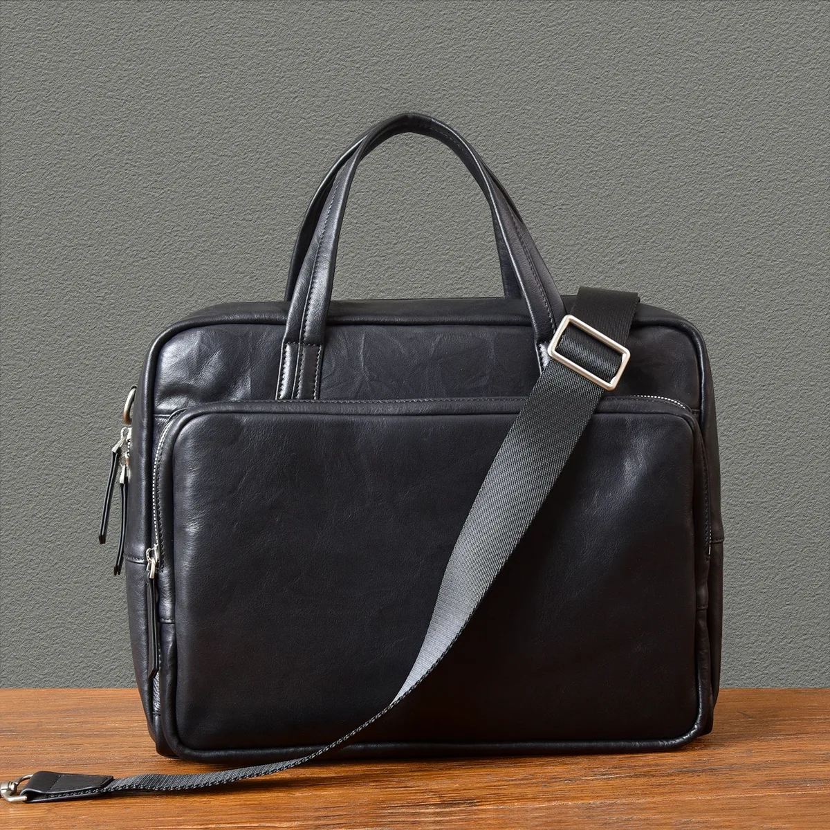 pndme affaires simple haute qualité en cuir véritable hommes porte-documents noir voyage en plein air travail luxe doux en cuir de vache sac à main
