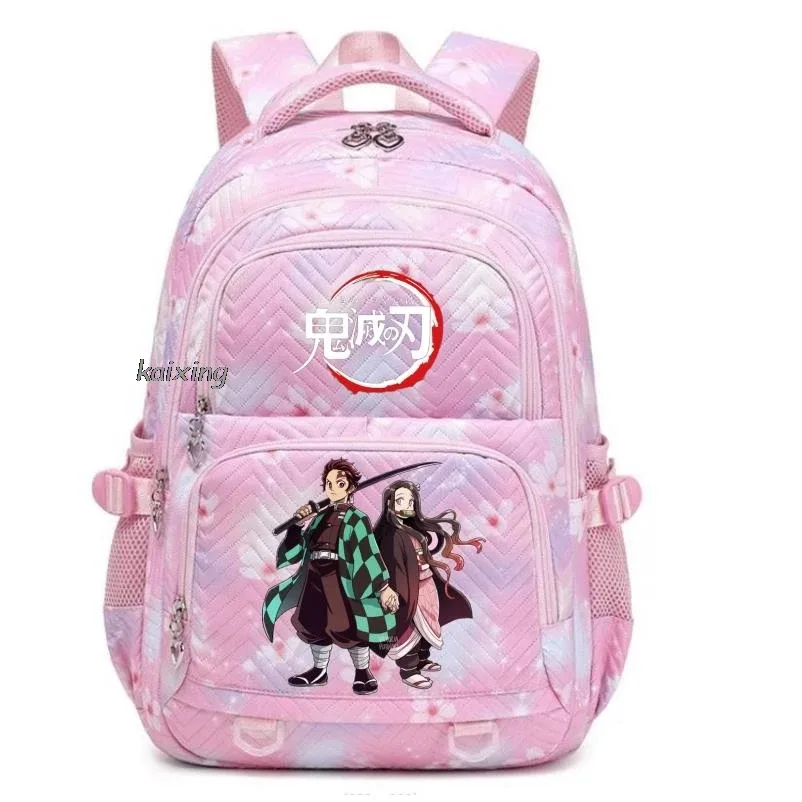 sac à dos décontracté imprimé demon slayer nezuko kamado, tendance, pour étudiants (collège, lycée), garçons, filles, sac de voyage pour ordinateur portable, pour femmes, idéal pour l'extérieur