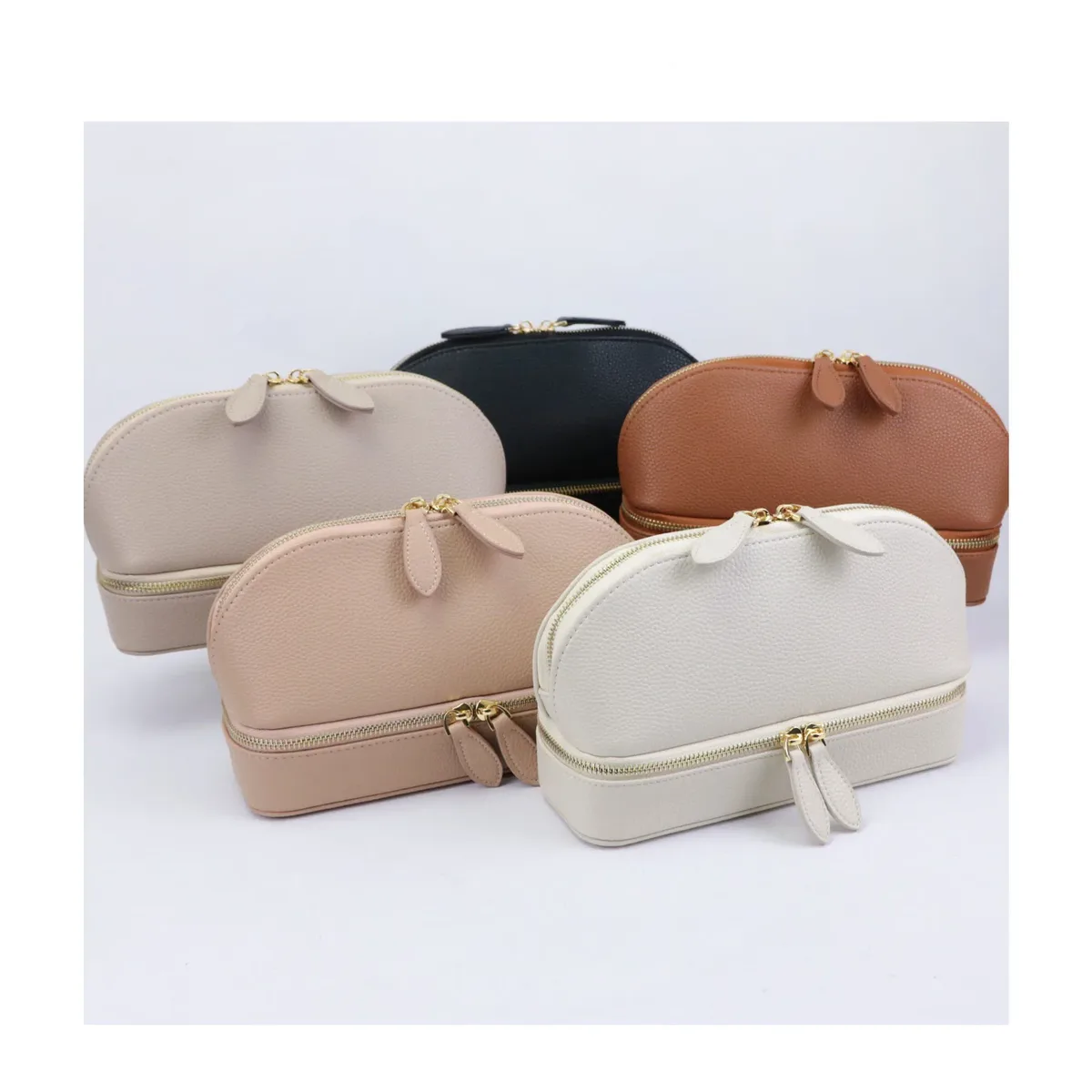 sac cosmétique en cuir de galets de chancelier personnalisé gratuit pour femmes, boîte de rangement de bijoux 