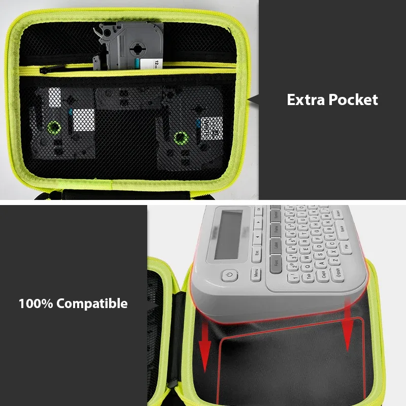 (soulement case) étui compatible avec brother p-touch ptd220 d210 pour la maison/le bureau, étiqueteuse quotidienne, support de rangement, organisateur de transport