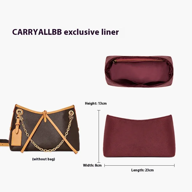 insert organisateur de sac pour carryall bb, sac haut de gamme, rangement, support de sac léger, doublure anti-déformation