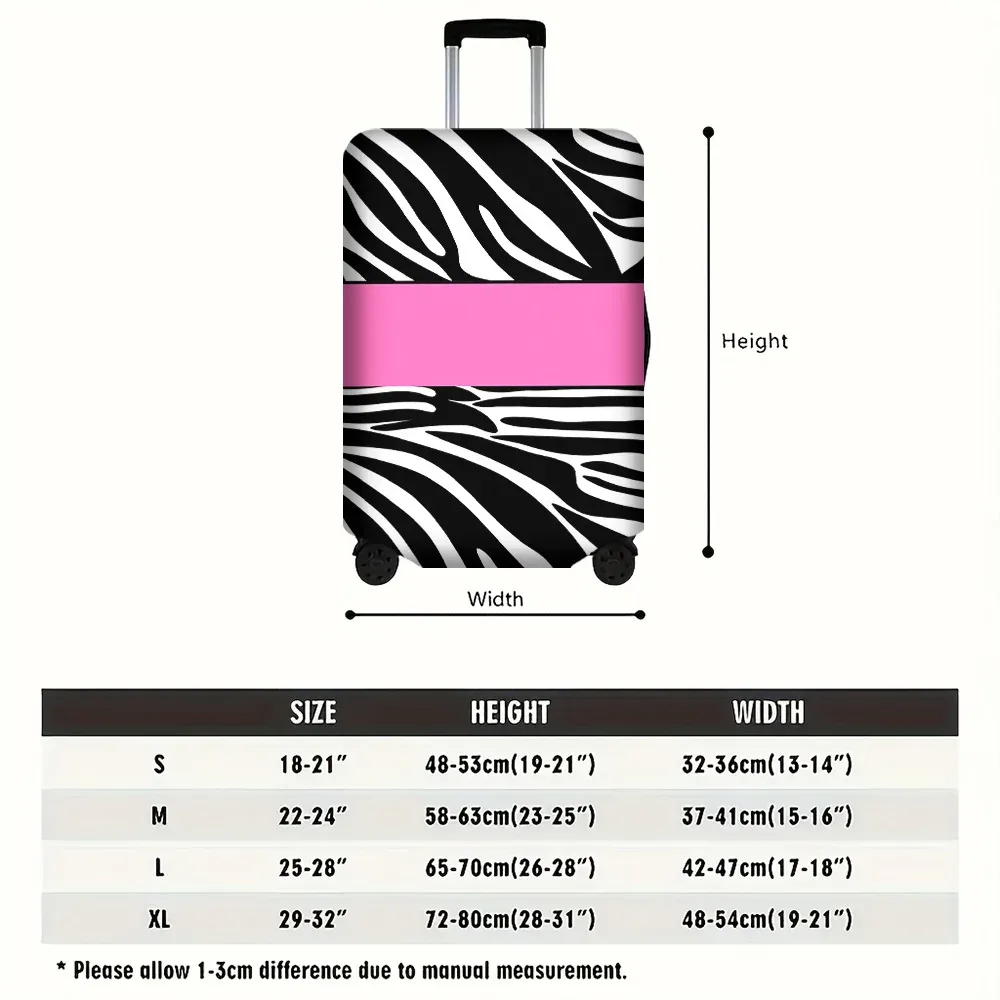 1 housse de bagage à imprimé zèbre pour bagages de 18 à 32 pouces ; accessoires de voyage anti-poussière et élastiques pour protéger efficacement vos bagages.