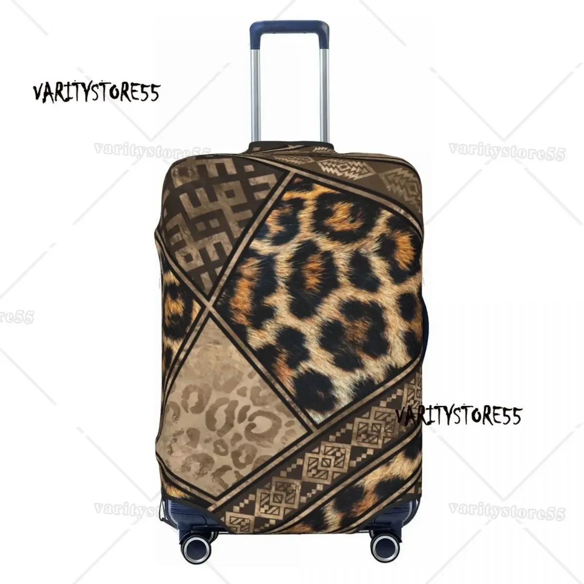 housse de bagage de voyage personnalisée imprimé léopard, housse de protection élastique en peau d'animal pour valise, adaptée à 18 à 32 pouces
